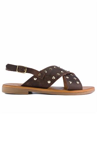 Nab Brown Nabuk Studs, LATIKA