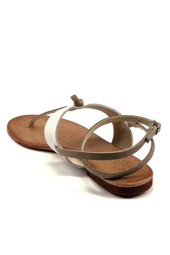 Sandalo Camoscio Bianco Pelle Grigio