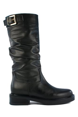 Azzurra Black Nappa Leather Buckle, ANGELICA