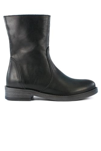 Vintage Black Leather Lateral Zip, LATIKA