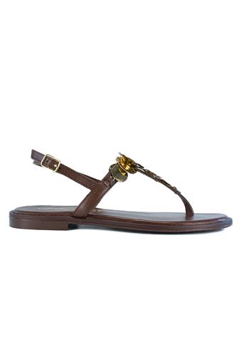 Sparta Brown Leather Gold Disks, CRISTIN